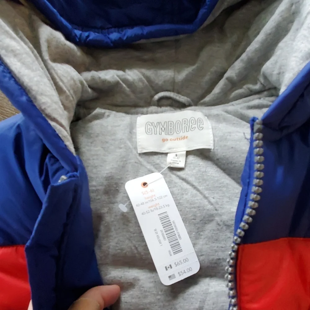 Gymboree S (5-6) Boys Puffer Vest with Hood